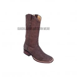 Guadalajara Western Wear Los Altos Sanded Brown Teju Wide Square Toe Cowboy Boots Men