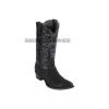 Guadalajara Western Wear Los Altos Black Suede Finish Python Snip Toe Cowboy Boots
