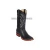 Guadalajara Western Wear Los Altos Black Bull Shoulder Wide Square Toe Cowboy Boots