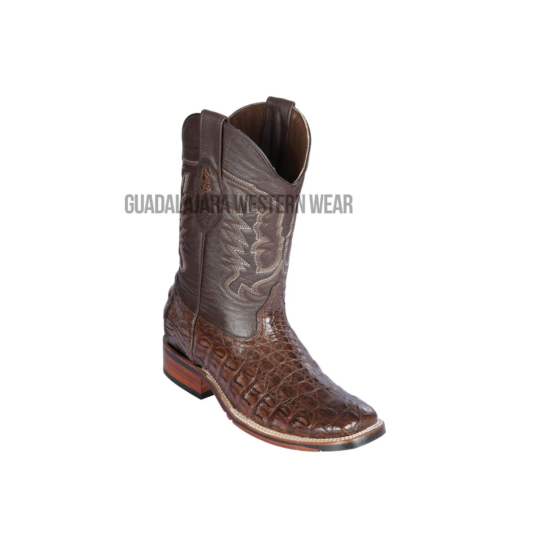 Guadalajara Western Wear Los Altos Brown Caiman Flank Wide Square Toe Cowboy Boots Men 3 Guadalajara Western Wear Los Altos Brown Caiman Flank Wide Square Toe Cowboy Boots Men