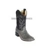 Guadalajara Western Wear Los Altos Gray Ostrich Wide Square Toe Cowboy Boots Men