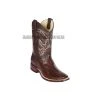 Guadalajara Western Wear Los Altos Brown Ostrich Leg Wide Square Toe Cowboy Boots Men