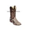 Guadalajara Western Wear Men Los Altos Rustic Brown Python Wide Square Toe Cowboy Boots