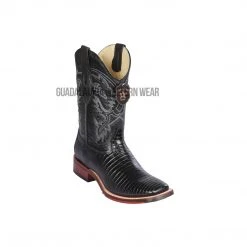Guadalajara Western Wear Los Altos Black Teju Wide Square Toe Cowboy Boots Men