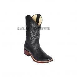 Guadalajara Western Wear Men Los Altos Black Grisly Wide Square Toe Cowboy Boots