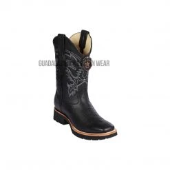 Guadalajara Western Wear Los Altos Black Grisly Wide Square Toe Very Light EVA Sole Cowboy Boots Men