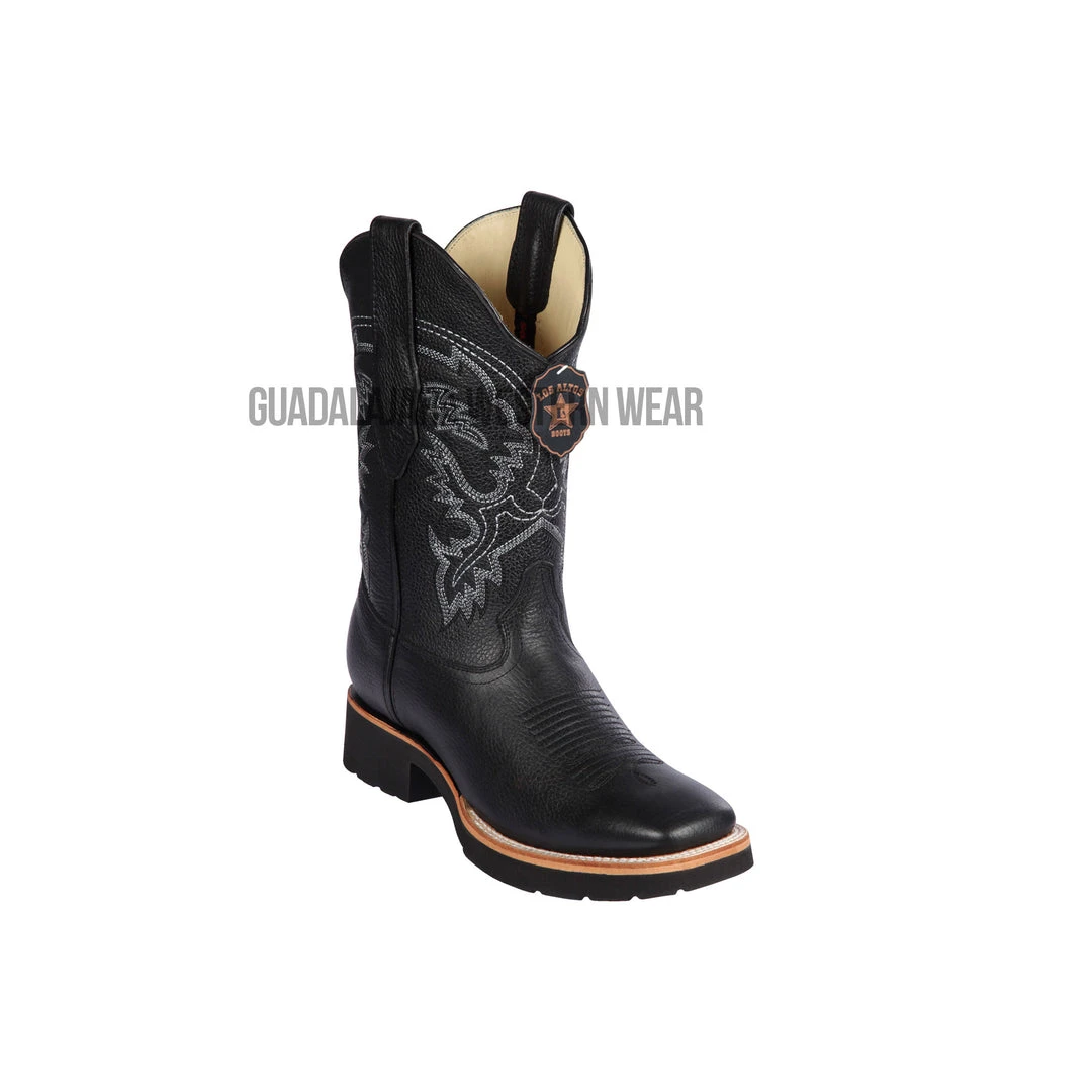 Guadalajara Western Wear Los Altos Black Grisly Wide Square Toe Very Light EVA Sole Cowboy Boots Men 3 Guadalajara Western Wear Los Altos Black Grisly Wide Square Toe Very Light EVA Sole Cowboy Boots Men