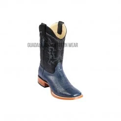 Guadalajara Western Wear Los Altos Blue Jean Ostrich Belly Wide Square Toe Cowboy Boots