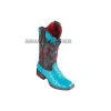 Guadalajara Western Wear Los Altos Turquoise Ostrich Wide Square Toe Women Western Boot