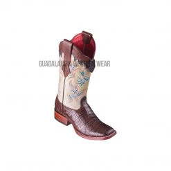 Guadalajara Western Wear Los Altos Brown Caiman Belly Wide Square Toe Women Western Boot