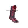 Guadalajara Western Wear Los Altos Sanded Red Teju Wide Square Toe Women Western Boot