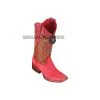 Guadalajara Western Wear Los Altos Sanded Red Teju Wide Square Toe Women Western Boot