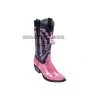 Guadalajara Western Wear Los Altos Pink Eel Women Snip Toe Western Boot