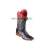 Guadalajara Western Wear Los Altos Black Ostrich Wide Square Toe Women Western Boot