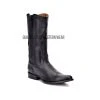 Guadalajara Western Wear Cuadra Black Deer With Side Zipper Semi Oval Toe Cowboy Boots