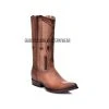 Guadalajara Western Wear Cuadra Almond Deer With Side Zipper Semi Oval Toe Cowboy Boots