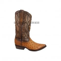 Guadalajara Western Wear Men Cuadra Ostrich Flame Honey J Toe Cowboy Boots