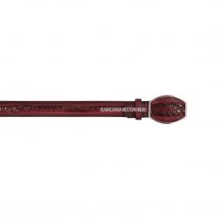 Guadalajara Western Wear Los Altos Faded Burgundy Caiman Belly Laser Design Casual Belt