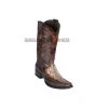 Guadalajara Western Wear Men Los Altos Rustic Brown Python & Deer European Square Toe Cowboy Boots