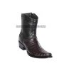 Guadalajara Western Wear Los Altos Black Cherry Caiman Belly European Square Toe Ankle Boot