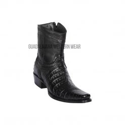 Guadalajara Western Wear Los Altos Black Caiman Belly European Square Toe Ankle Boot Men