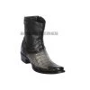 Guadalajara Western Wear Los Altos Faded Gray Caiman Belly European Square Toe Ankle Boot Men