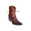 Guadalajara Western Wear Los Altos Faded Brown Caiman Tail European Square Toe Ankle Boot