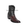 Guadalajara Western Wear Los Altos Black Cherry Caiman Tail European Square Toe Ankle Boot