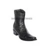 Guadalajara Western Wear Men Los Altos Black Ostrich European Square Toe Ankle Boot