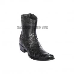 Guadalajara Western Wear Men Los Altos Black Ostrich European Square Toe Ankle Boot