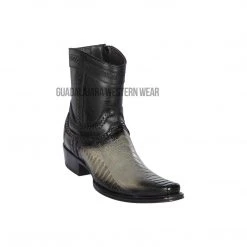 Guadalajara Western Wear Los Altos Faded Gray Ostrich Leg European Square Toe Ankle Boot
