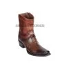 Guadalajara Western Wear Men Los Altos Faded Brown Ostrich Leg European Square Toe Ankle Boot