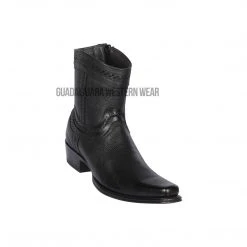 Guadalajara Western Wear Men Los Altos Black Grisly European Square Toe Ankle Boot