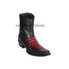Guadalajara Western Wear Los Altos Faded Burgundy Caiman Belly & Deer European Square Toe Ankle Boot