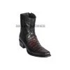 Guadalajara Western Wear Men Los Altos Black Cherry Caiman Belly & Deer European Square Toe Ankle Boot