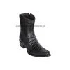 Guadalajara Western Wear Men Los Altos Black Caiman Belly & Deer European Square Toe Ankle Boot