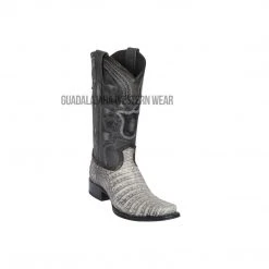 Guadalajara Western Wear Los Altos Lisboa Gray Caiman Belly European Square Toe Cowboy Boots Men