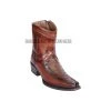 Guadalajara Western Wear Los Altos Faded Brown Ostrich & Deer European Square Toe Ankle Boot