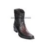 Guadalajara Western Wear Los Altos Black Cherry Ostrich & Deer European Square Toe Ankle Boot