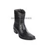 Guadalajara Western Wear Los Altos Black Ostrich & Deer European Square Toe Ankle Boot Men