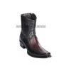 Guadalajara Western Wear Men Los Altos Black Cherry Ostrich Leg & Deer European Square Toe Ankle Boot