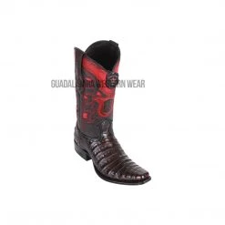 Guadalajara Western Wear Los Altos Black Cherry Caiman Belly European Square Toe Cowboy Boots