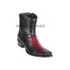 Guadalajara Western Wear Los Altos Faded Burgundy Teju & Deer European Square Toe Ankle Boot