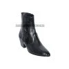 Guadalajara Western Wear Men Los Altos Black Ostrich Leg Round Toe Ankle Boot