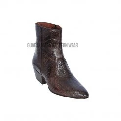 Guadalajara Western Wear Los Altos Brown Ostrich Leg Round Toe Ankle Boot Men