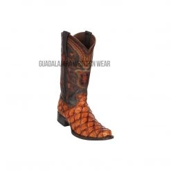 Guadalajara Western Wear Los Altos Cognac Piraruccu European Square Toe Cowboy Boots Men