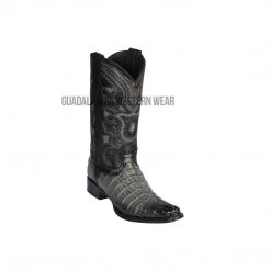 Guadalajara Western Wear Men Los Altos Faded Gray Caiman Tail European Square Toe Cowboy Boots