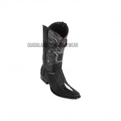 Guadalajara Western Wear Men Los Altos Black Stingray Single Stone European Square Toe Cowboy Boots