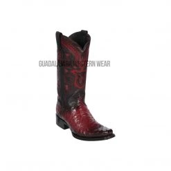 Guadalajara Western Wear Los Altos Faded Burgundy Ostrich European Square Toe Cowboy Boots Men