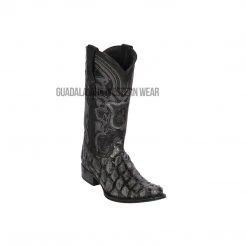 Guadalajara Western Wear Los Altos Gray / Black Piraruccu European Square Toe Cowboy Boots Men
